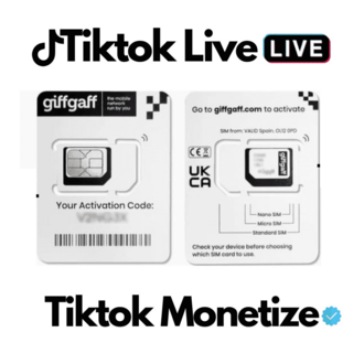 Uk Sim For Tiktok Live and Monetize